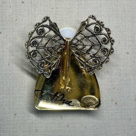 90’s Vintage Jane AOL SIGNED Gold-Tone Angel Pin & Brooch - Picture 16 of 16